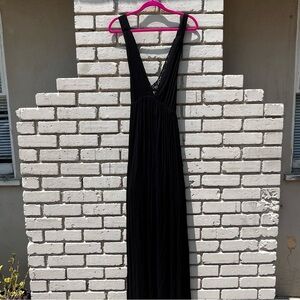 NWT Free People Endless Summer Lace Trim Maxi Dress in Black - Size Large